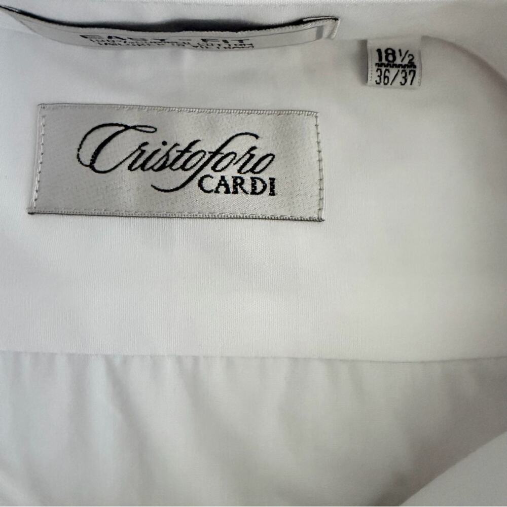 NWT Cristoforo Cardi Formal White Pleated Dress Shirt, 18.5 (36/37) - Picture 2 of 6